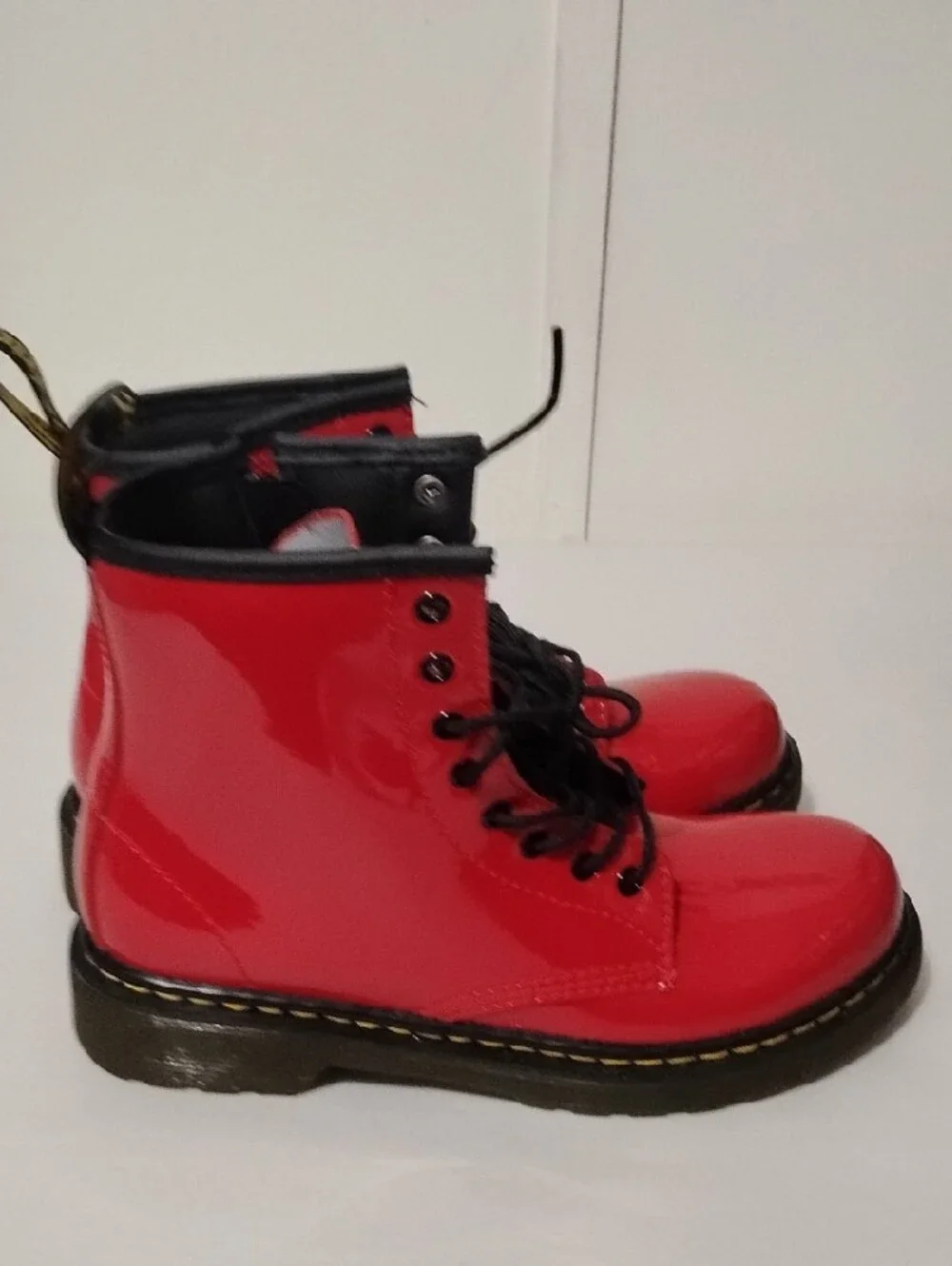 Dr. Martens 1460 Delaney Black and Red Patent Lace-Up Boot 3